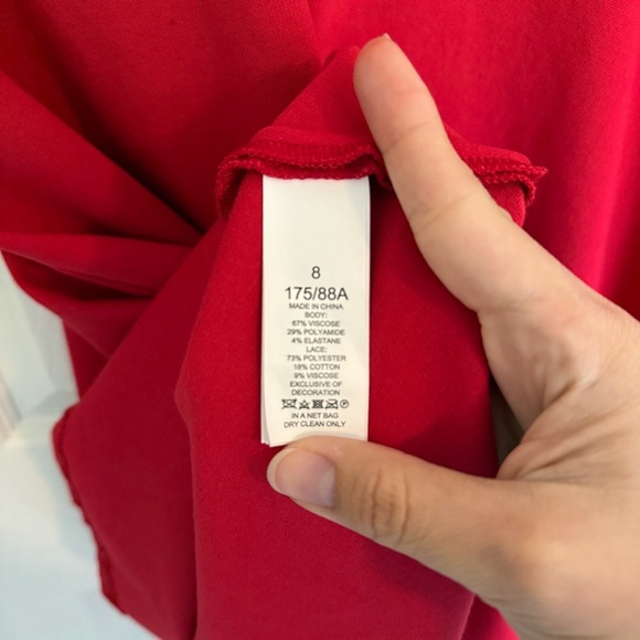 Kate Spade New York Rose Lace Bodice Ponte Dress Red Size 8 - Picture 13 of 16